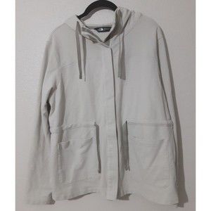 The North Face Snap Button Up Hoodie Adult Large Light Gray Womens